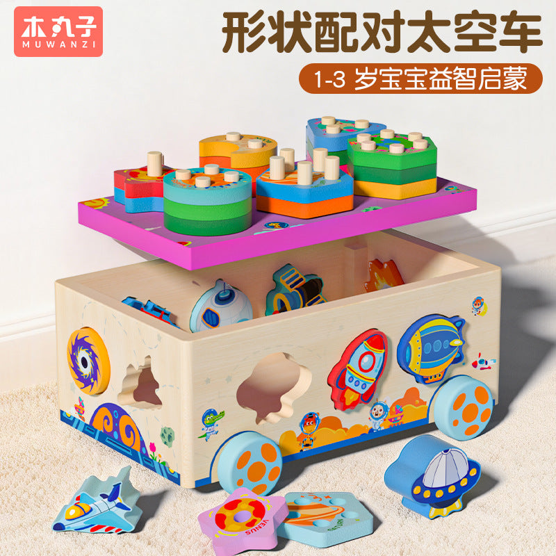 Montessori Early Education Educational Toys Shape Matching Cognitive Wooden Toy Set for Children Boys and Girls I…