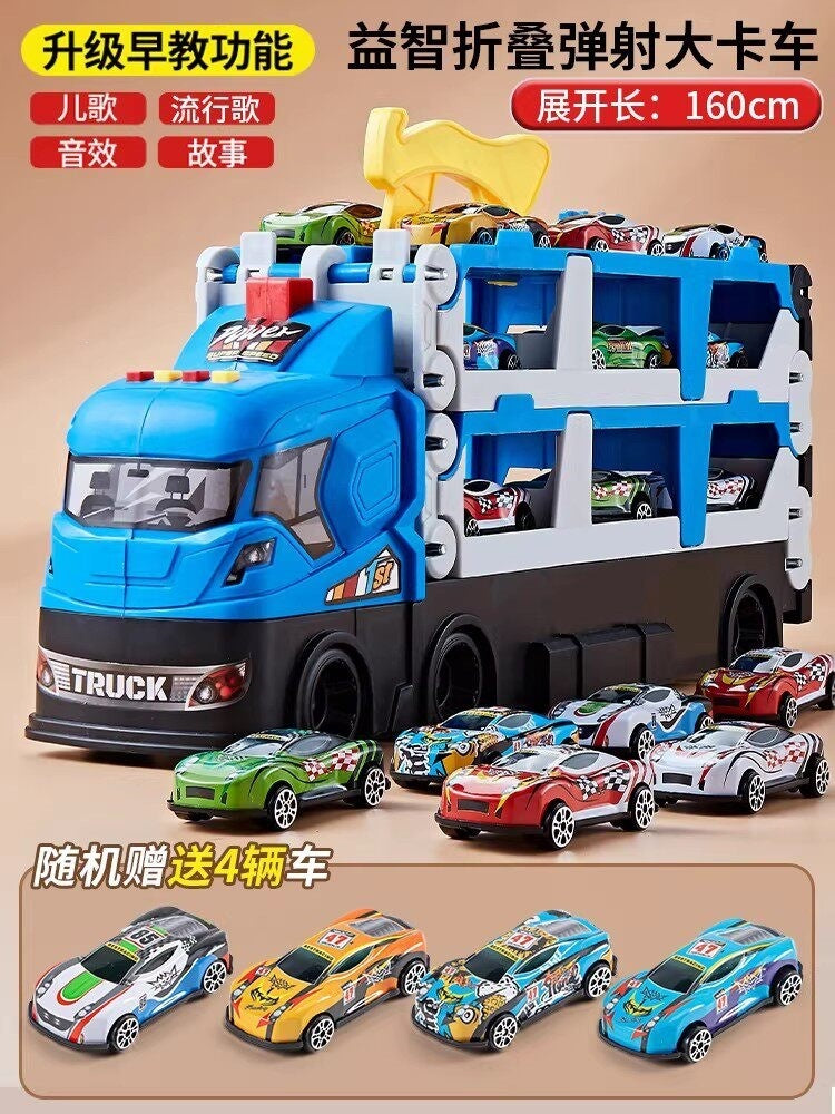2026 children's toy car for boys aged 3 to 6, alloy transforming large truck with launch track, educational birthday…