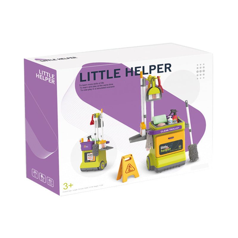 Cross-mirror children's simulation cleaning tools cart suit boys and girls children's sanitary sweeping house toys - image 5