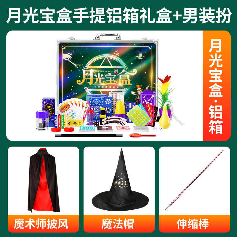 Children's Magic Prop Set Gift Box Small Toys Holiday Gift Performance Deluxe Birthday Gift for Girls - Green Moonlight…