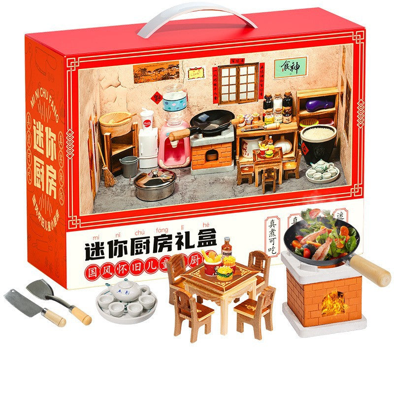Children's mini kitchen toys can really cook house cooking wooden full set of simulation kitchenware suit manufacturers…