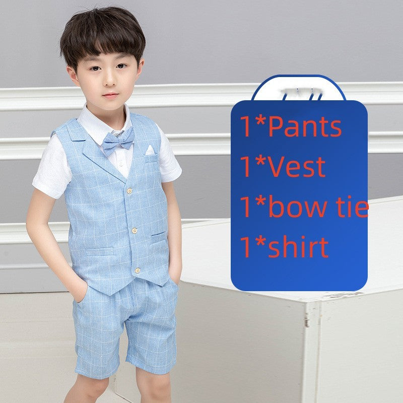 Boys Suit Dress - Boys' Suit Dress Vest Shorts Baby Suit - Boys Summer & Party Dresses - Baby's World (view 6)