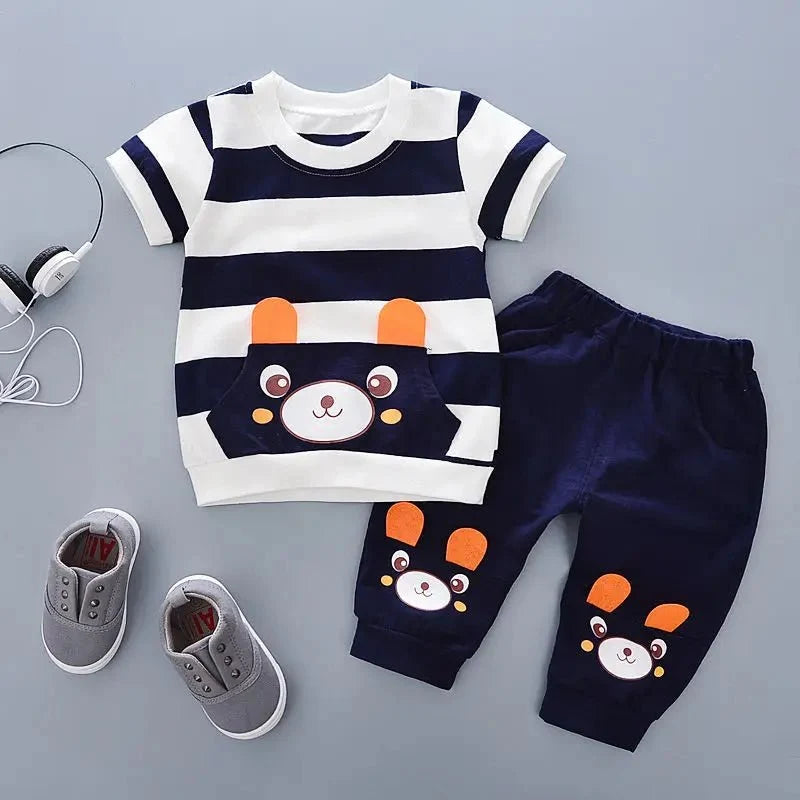 Children Clothing mother Kids Clothes Children's Sets Boys T-shirt Shorts Summer Cotton Short sleeve fashion Suit2PCS - Boys