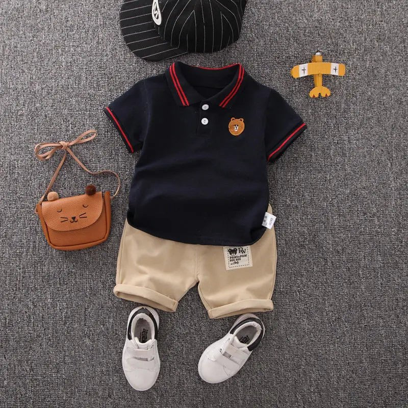 Children Clothing mother Kids Clothes Children's Sets Boys T-shirt Shorts Summer Cotton Short sleeve fashion Suit2PCS - Boys