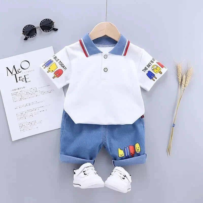 Children Clothing mother Kids Clothes Children's Sets Boys T-shirt Shorts Summer Cotton Short sleeve fashion Suit2PCS - Boys