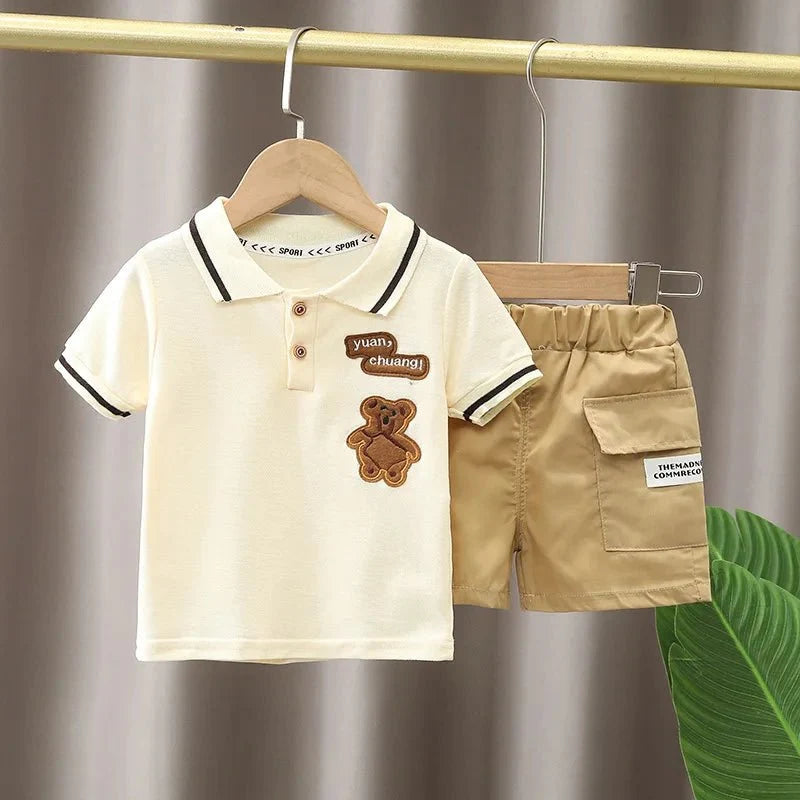 Children Clothing mother Kids Clothes Children's Sets Boys T-shirt Shorts Summer Cotton Short sleeve fashion Suit2PCS - Boys