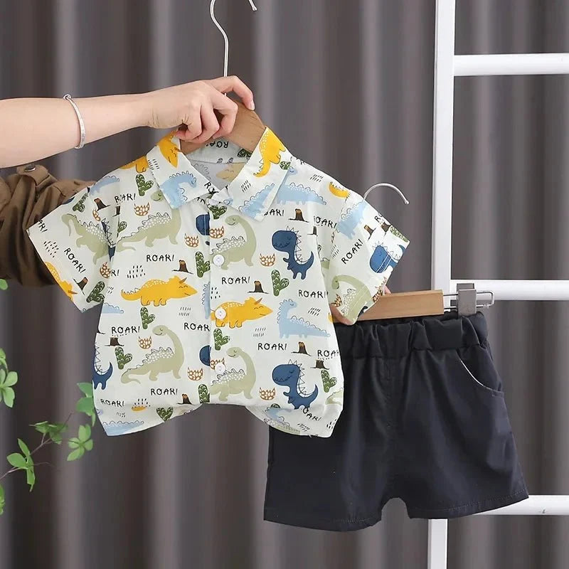Children Clothing mother Kids Clothes Children's Sets Boys T-shirt Shorts Summer Cotton Short sleeve fashion Suit2PCS - Boys