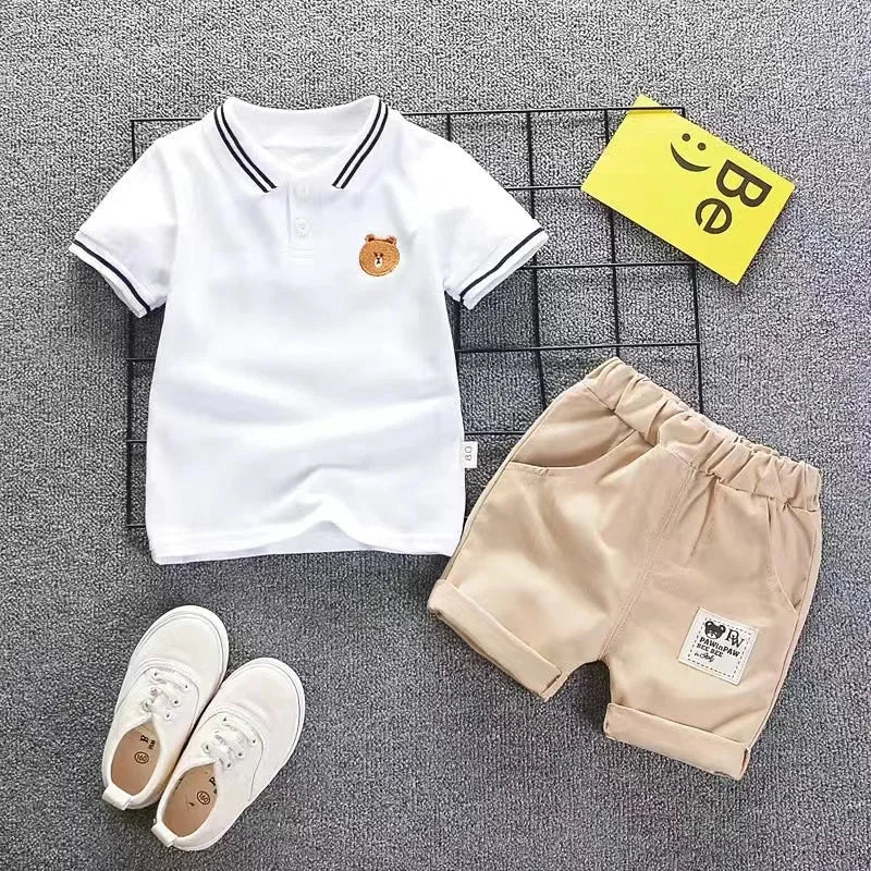 Children Clothing mother Kids Clothes Children's Sets Boys T-shirt Shorts Summer Cotton Short sleeve fashion Suit2PCS - Boys