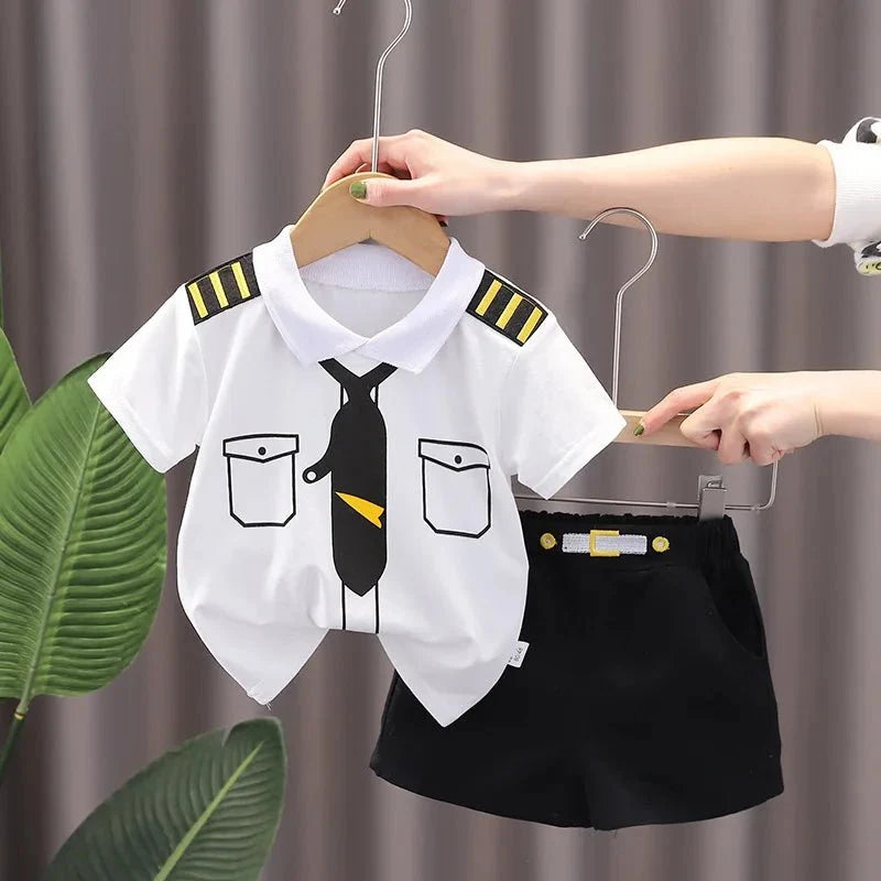Children Clothing mother Kids Clothes Children's Sets Boys T-shirt Shorts Summer Cotton Short sleeve fashion Suit2PCS - Boys