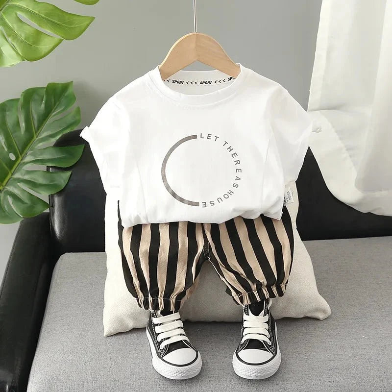 Children Clothing mother Kids Clothes Children's Sets Boys T-shirt Shorts Summer Cotton Short sleeve fashion Suit2PCS - Boys