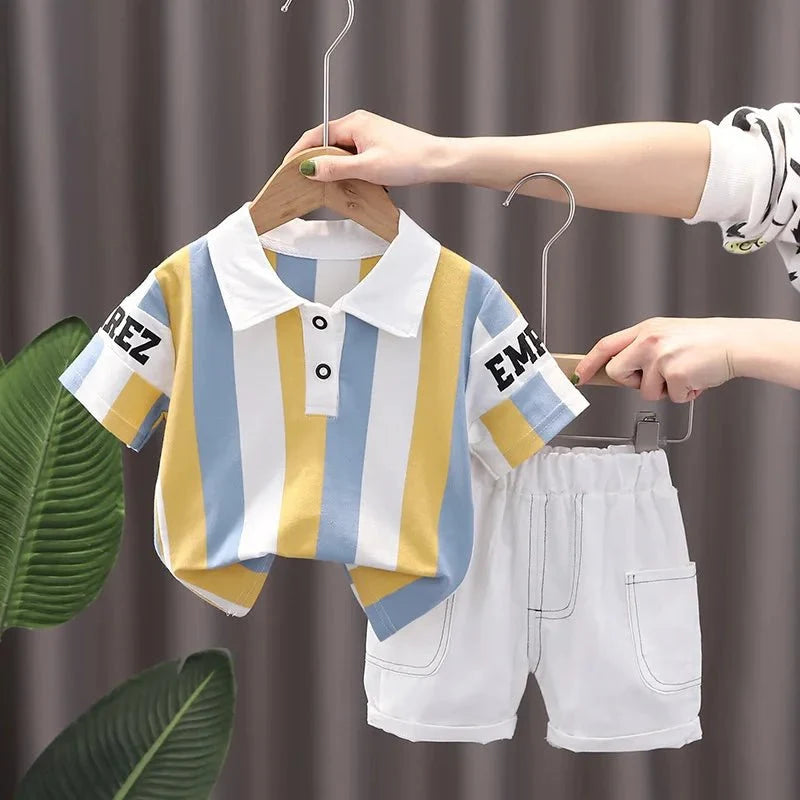 Children Clothing mother Kids Clothes Children's Sets Boys T-shirt Shorts Summer Cotton Short sleeve fashion Suit2PCS - Boys