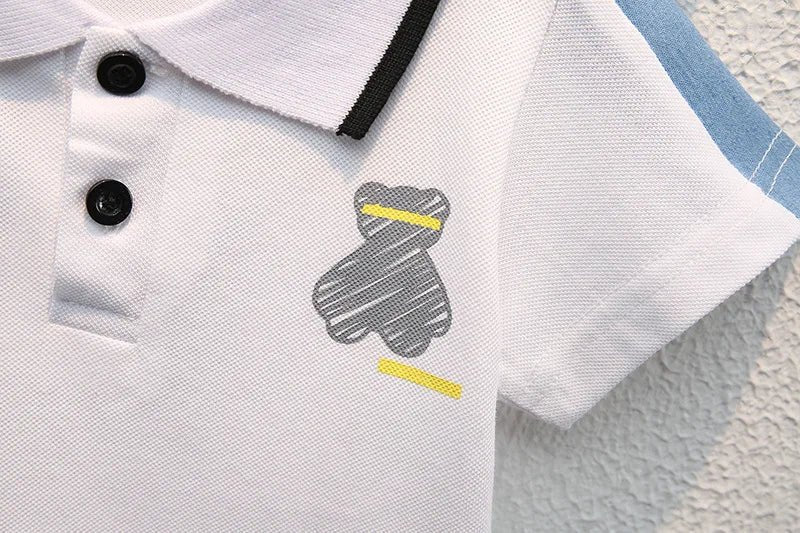 Children Summer Fashion Baby Boys Clothes Cartoon Bear T-shirt Denim Shorts 2pcs/sets Kids Outfits Costume Casual Sports
