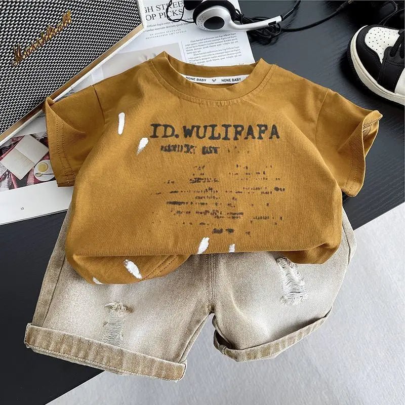 Children Clothes Summer - Children's Clothes Summer Thin Loose Casual Kids Tracksuit Popular Design Baby Boy Short Sleeve