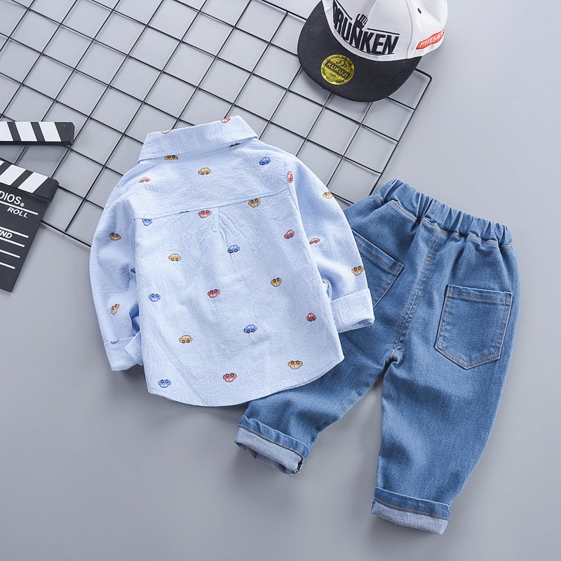 Children Clothing Autumn - Children's Clothing Autumn Korean Style Autumn Clothing Casual Shirt Two-piece Boy Suit - Boys &