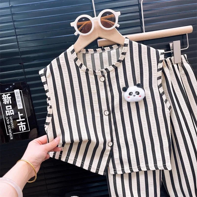 Children Clothing Sets - Children's Clothing Sets Pands Tanks+Short Pants Baby Outfit Set - Boys Summer & Party Dresses