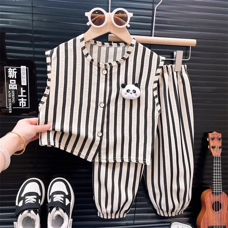 Children Clothing Sets - Children's Clothing Sets Pands Tanks+Short Pants Baby Outfit Set - Boys Summer & Party Dresses