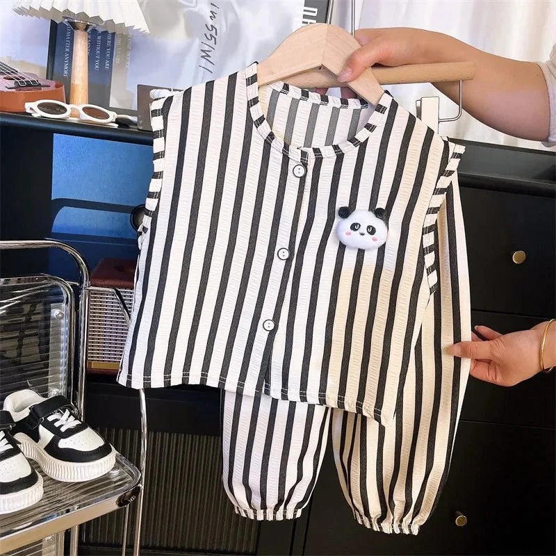 Children Clothing Sets - Children's Clothing Sets Pands Tanks+Short Pants Baby Outfit Set - Boys Summer & Party Dresses