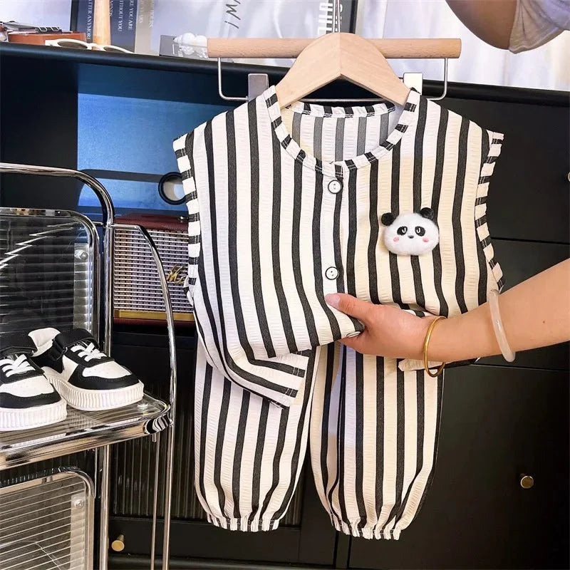 Children Clothing Sets - Children's Clothing Sets Pands Tanks+Short Pants Baby Outfit Set - Boys Summer & Party Dresses