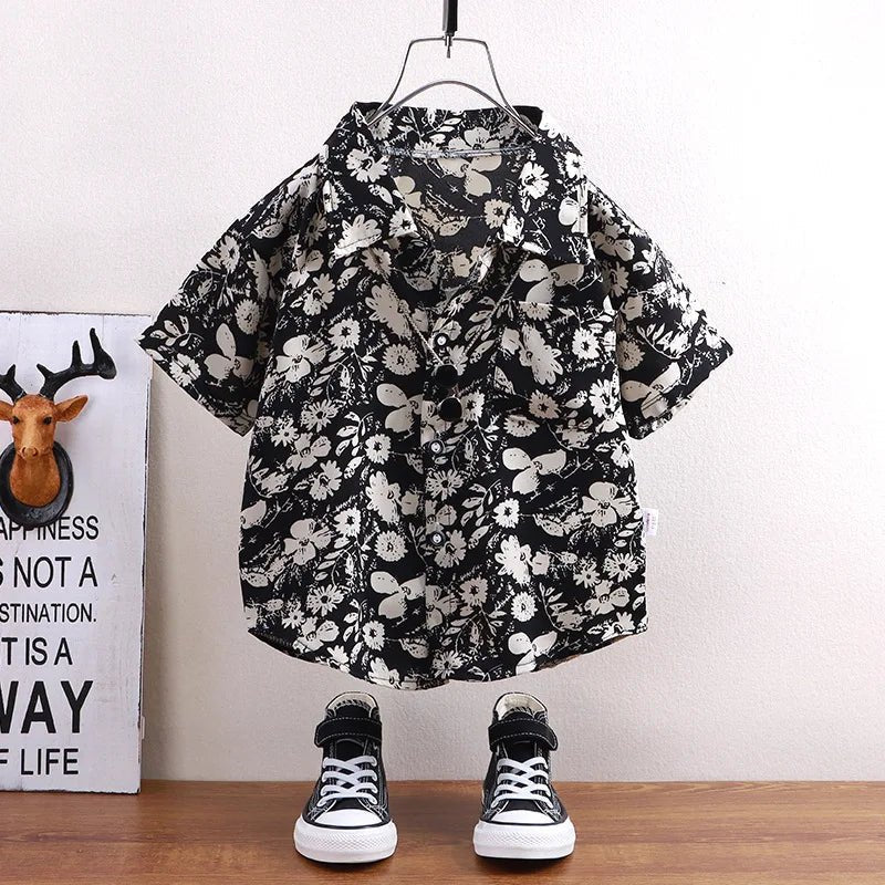 Children Shirts Summer - Children's shirts summer style short sleeved boys' tops baby coats children's clothing Hong Kong