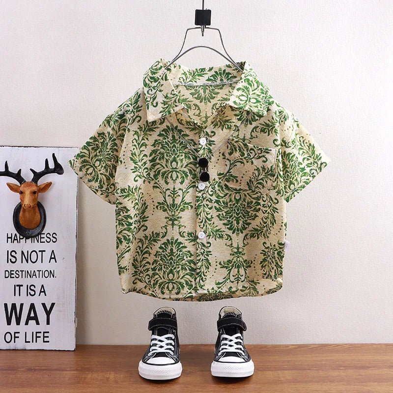 Children Shirts Summer - Children's shirts summer style short sleeved boys' tops baby coats children's clothing Hong Kong