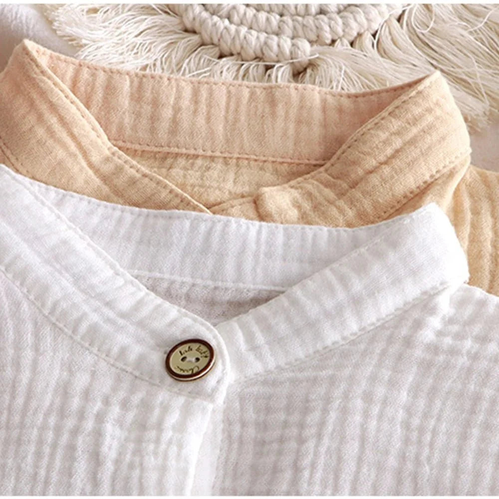 Children Stand Collar - Children's Stand Collar Solid Cotton Set Kids Boy Homewear Clothes Children Clothing Casual Long