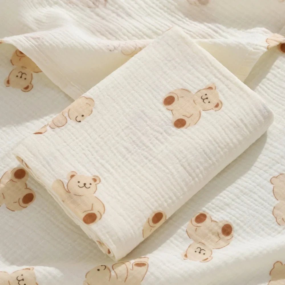 Cotton Baby Blanket Soft Breathable Cover Blanket for Infant Skin-friendly Bear Printed Nap Sleeping Rug Dormitory - BaBy's World
