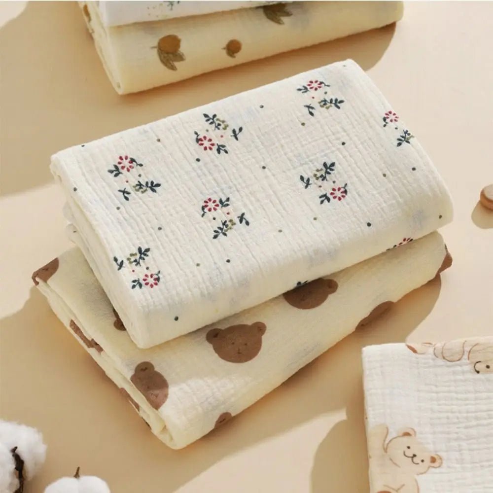 Cotton Baby Blanket Soft Breathable Cover Blanket for Infant Skin-friendly Bear Printed Nap Sleeping Rug Dormitory - BaBy's World