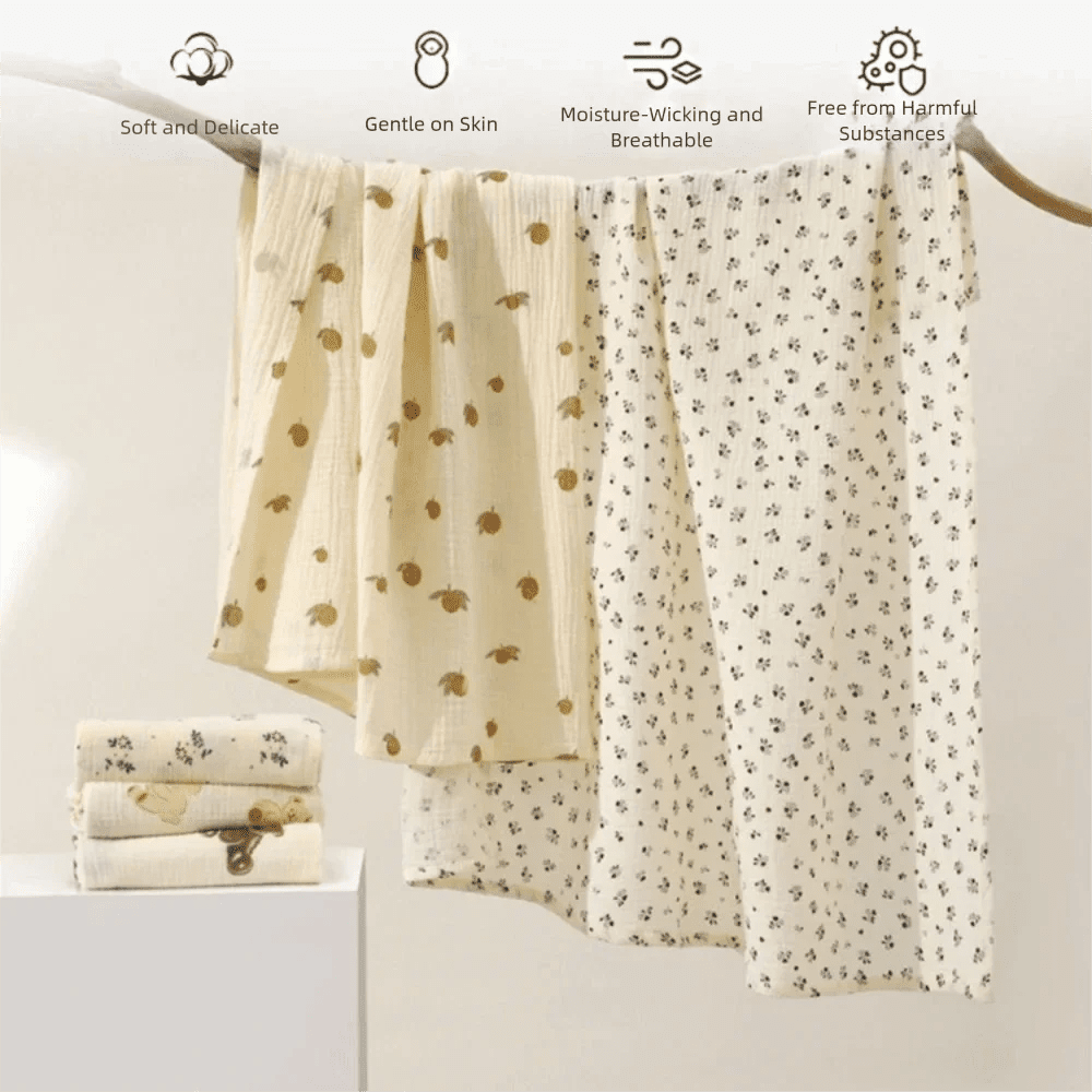 Cotton Baby Blanket Soft Breathable Cover Blanket for Infant Skin-friendly Bear Printed Nap Sleeping Rug Dormitory - BaBy's World