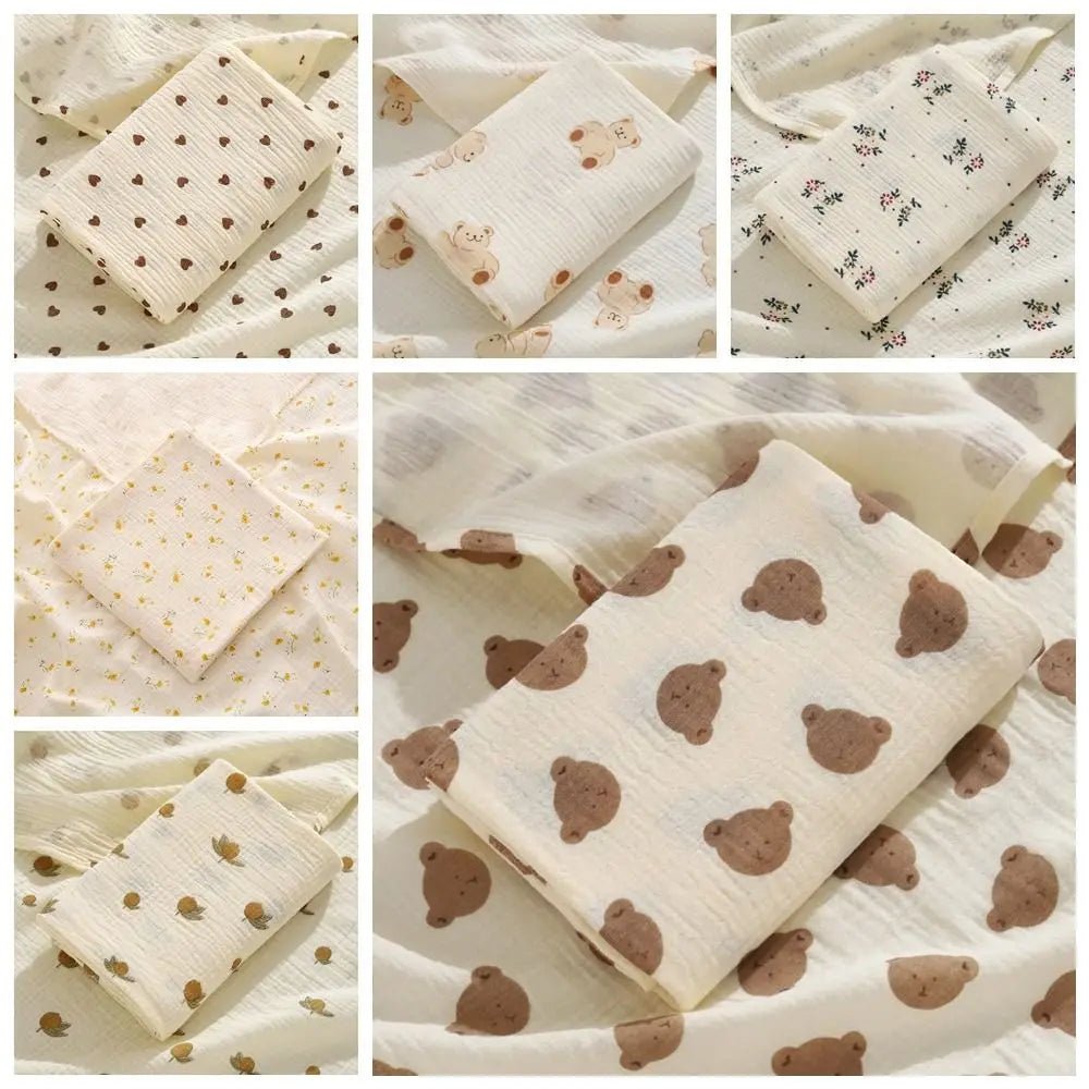 Cotton Baby Blanket Soft Breathable Cover Blanket for Infant Skin-friendly Bear Printed Nap Sleeping Rug Dormitory - BaBy's World