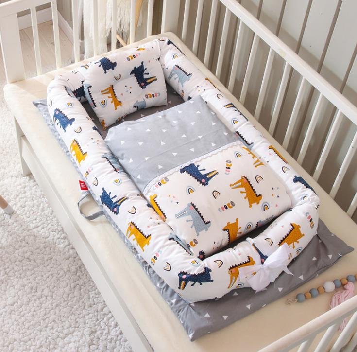 Crib Anti-pressure Newborn Foldable Portable Crib Middle Bed Baby Infant Mattress Bionic Travel Bed - BaBy's World