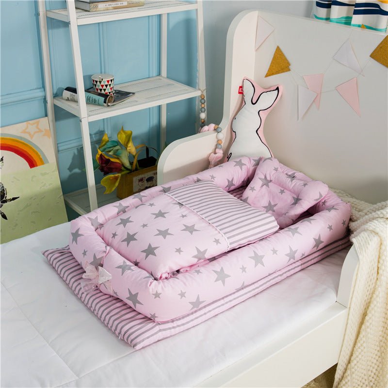 Crib Anti-pressure Newborn Foldable Portable Crib Middle Bed Baby Infant Mattress Bionic Travel Bed - BaBy's World