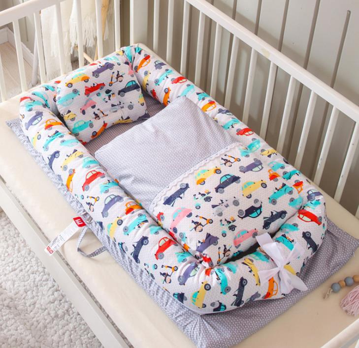 Crib Anti-pressure Newborn Foldable Portable Crib Middle Bed Baby Infant Mattress Bionic Travel Bed - BaBy's World