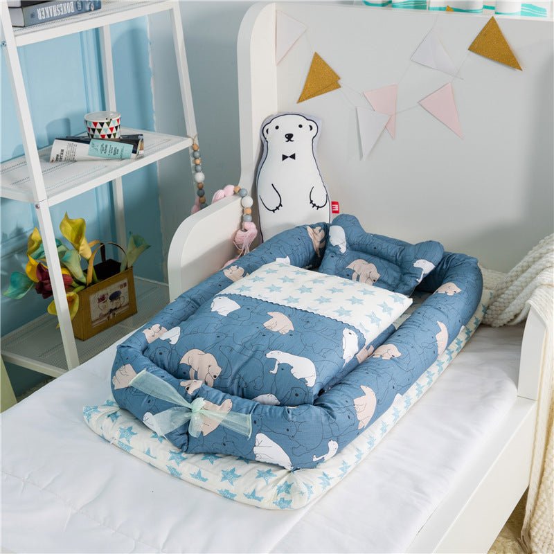 Crib Anti-pressure Newborn Foldable Portable Crib Middle Bed Baby Infant Mattress Bionic Travel Bed - BaBy's World