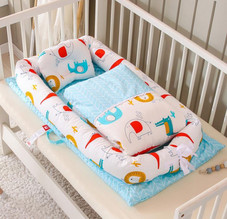 Crib Anti-pressure Newborn Foldable Portable Crib Middle Bed Baby Infant Mattress Bionic Travel Bed - BaBy's World