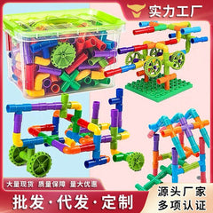 Cross-Border Children's Large Water Pipe Building Blocks for Boys and Girls, Educational Toys for Kindergarten Early Education, Assembly Building Blocks