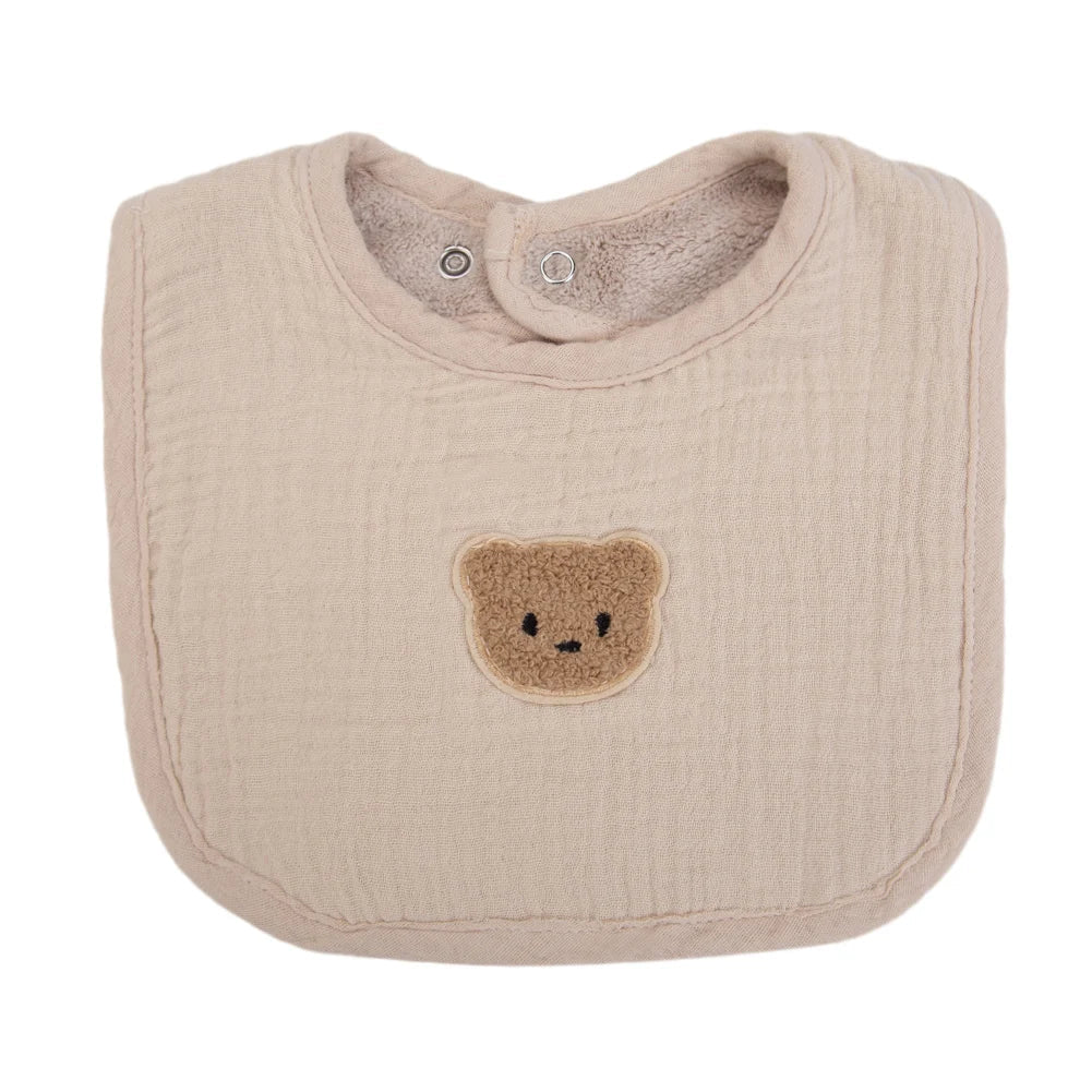 Cute Bear Muslin Cotton Baby Bibs Saliva Towel U-Absorbent Pockets Korean Children Kids Boys Girls Bandanas Feeding Burp Clothes - BaBy's World