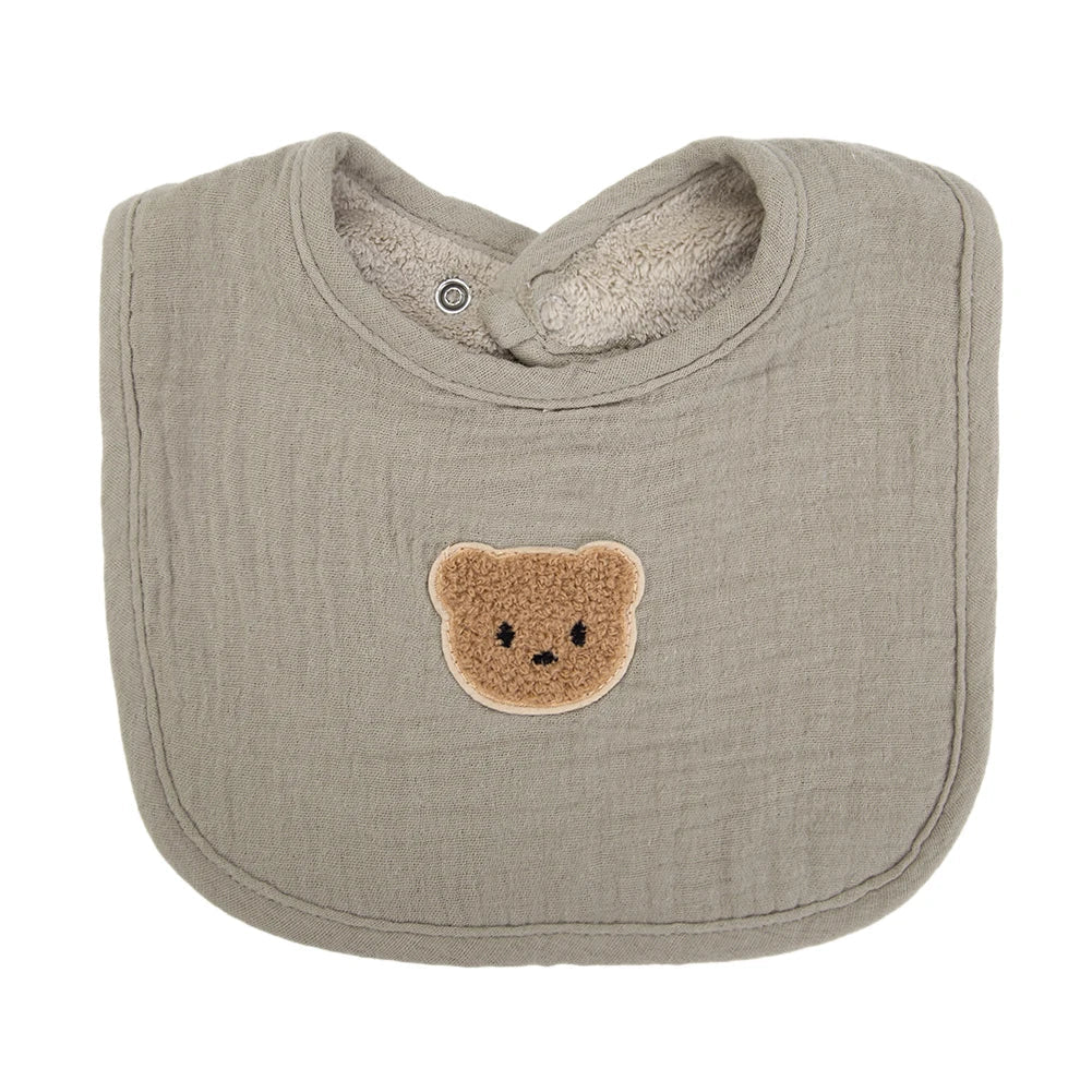 Cute Bear Muslin Cotton Baby Bibs Saliva Towel U-Absorbent Pockets Korean Children Kids Boys Girls Bandanas Feeding Burp Clothes - BaBy's World