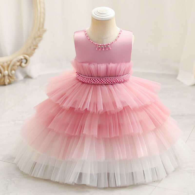 Gradient Cake Dress Children's Dress Princess Dress
