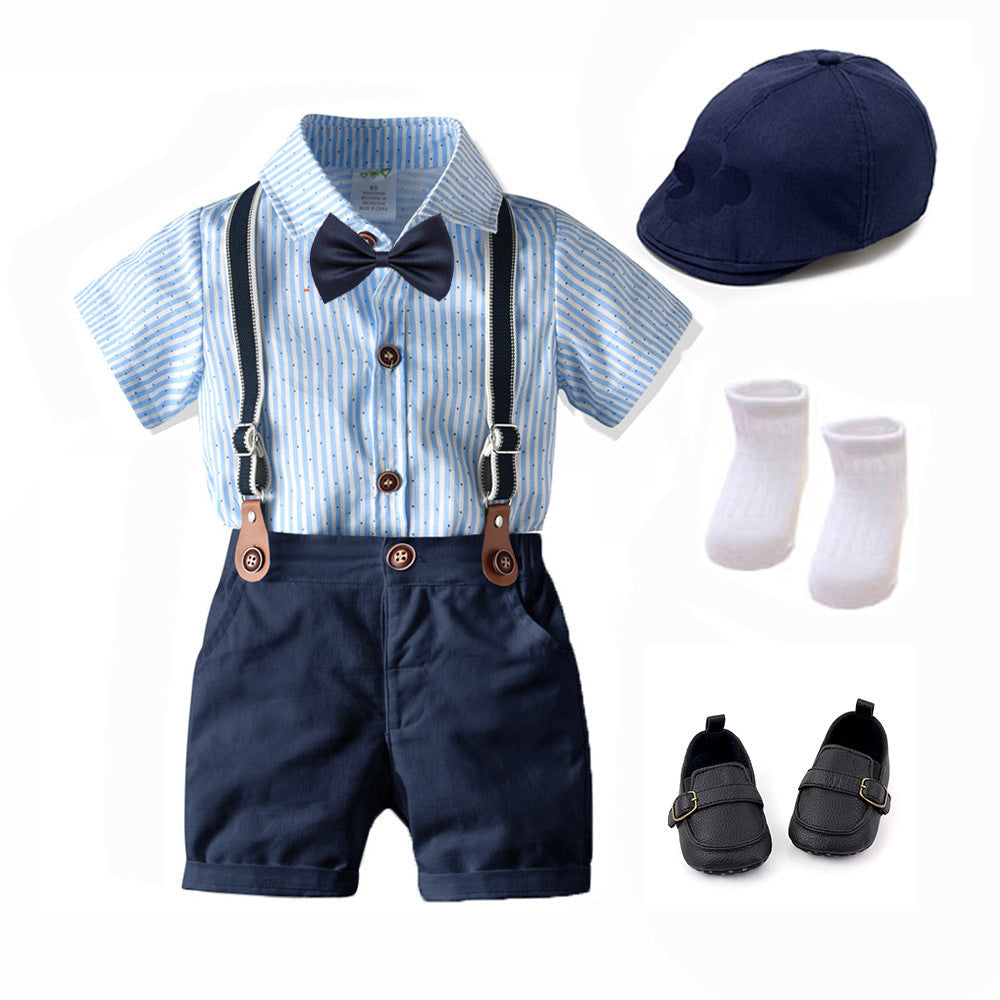 Boys Suit Romper - Boys Baby Suit Romper Short-sleeved Jumpsuit Overalls - Boys Clothing - Baby's World (view 16)