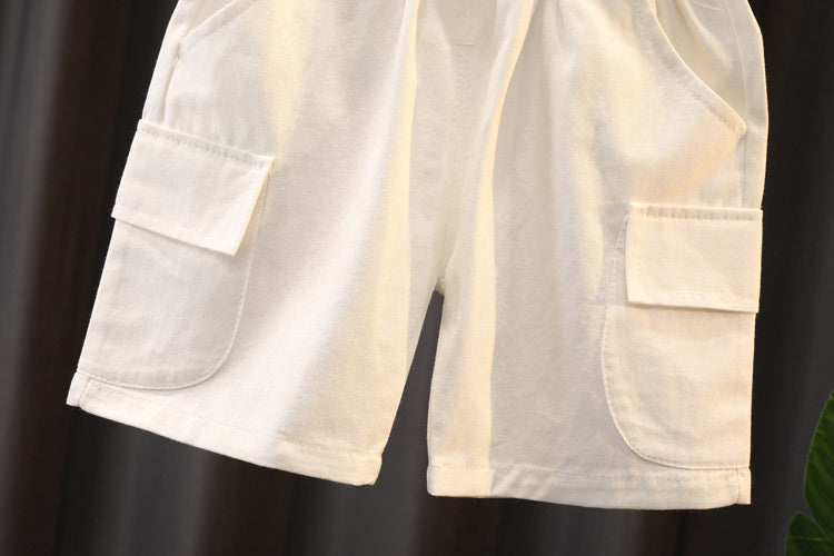 Boys Summer Cute - Boys' Summer Cute Stripes Solid Color Short-sleeved Shorts Two-piece Set - Boys Summer & Party Dresses