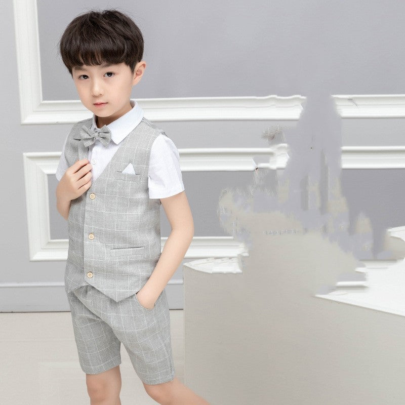 Boys Suit Dress - Boys' Suit Dress Vest Shorts Baby Suit - Boys Summer & Party Dresses - Baby's World (view 8)