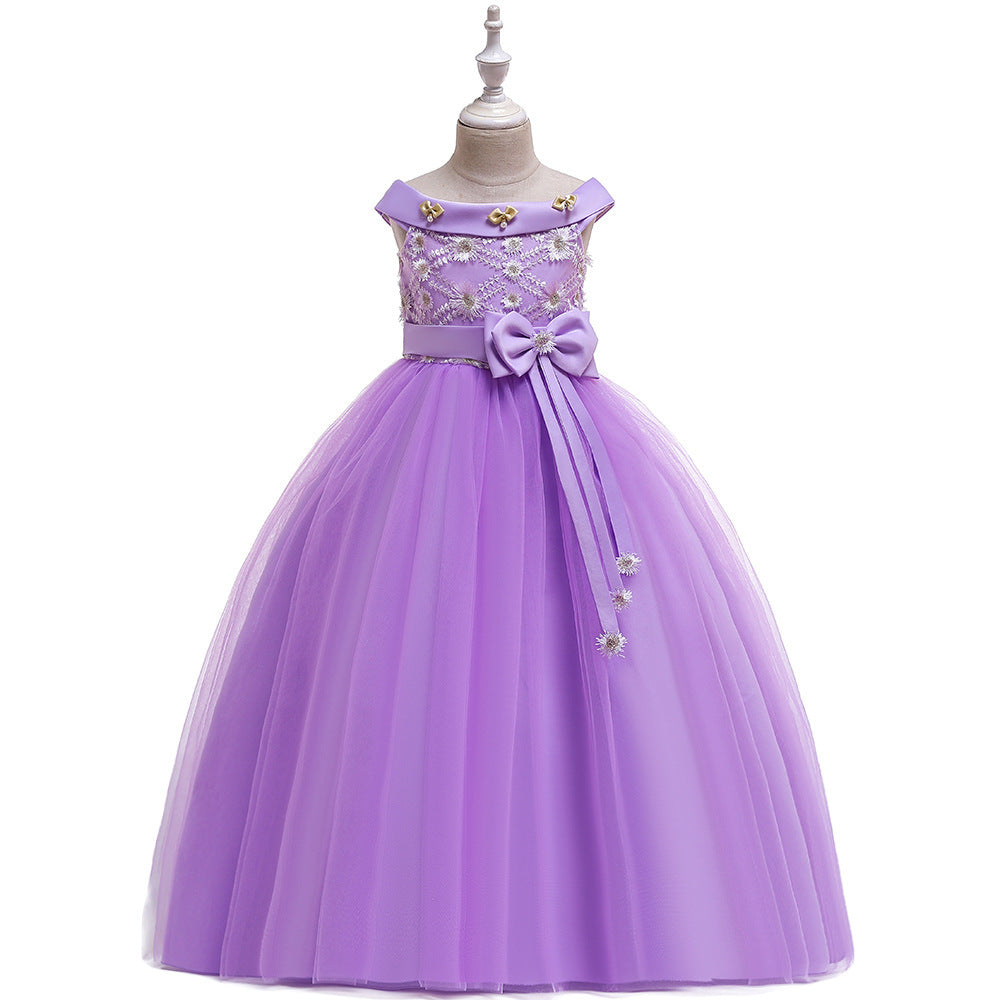 European And American One Shoulder Girls Dress Skirt