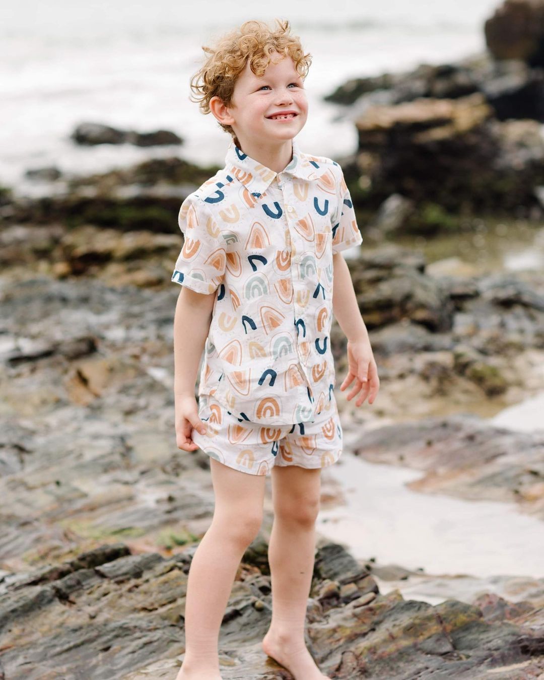 Baby Rainbow Leaves Printed Casual Shorts Suit - Boys Summer & Party Dresses - Baby's World (view 4)