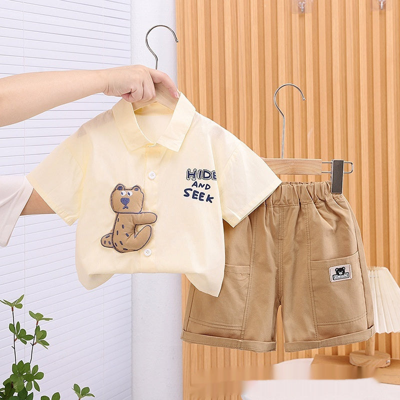 Personality Boy Trendy Thin Shirt Suit - Boys Summer & Party Dresses - Baby's World (view 3)