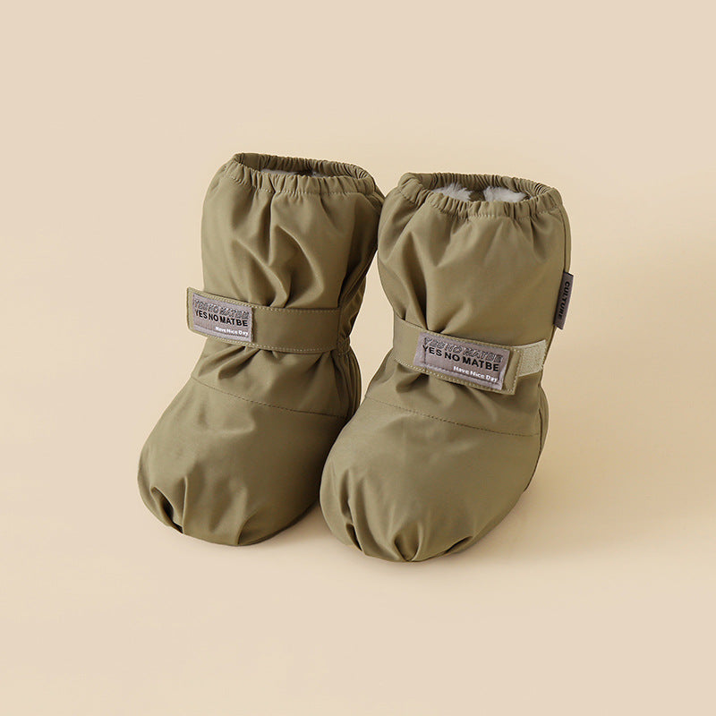 Children's Waterproof Cotton Shoes Cross-border European And American Winter Baby And Infant Ankle Sock Two-in-one Velvet Shoes Children's Shoes