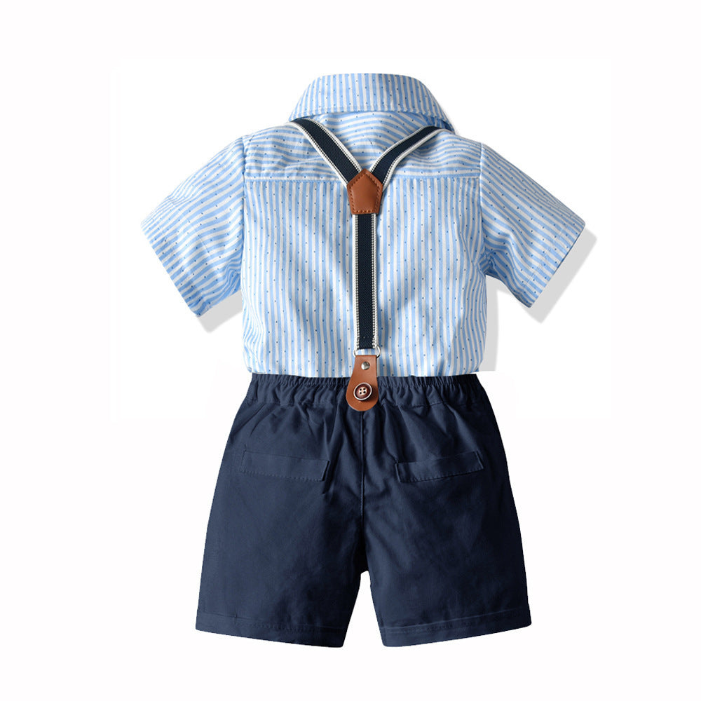 Boys Suit Romper - Boys Baby Suit Romper Short-sleeved Jumpsuit Overalls - Boys Clothing - Baby's World (view 11)