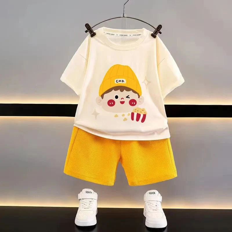 Fashion Spotrs Clothing Sets For Children Tracksuit Short Sleeve T-shirts + Shorts 2pcs Suit Kids Baby Clothes Toddler