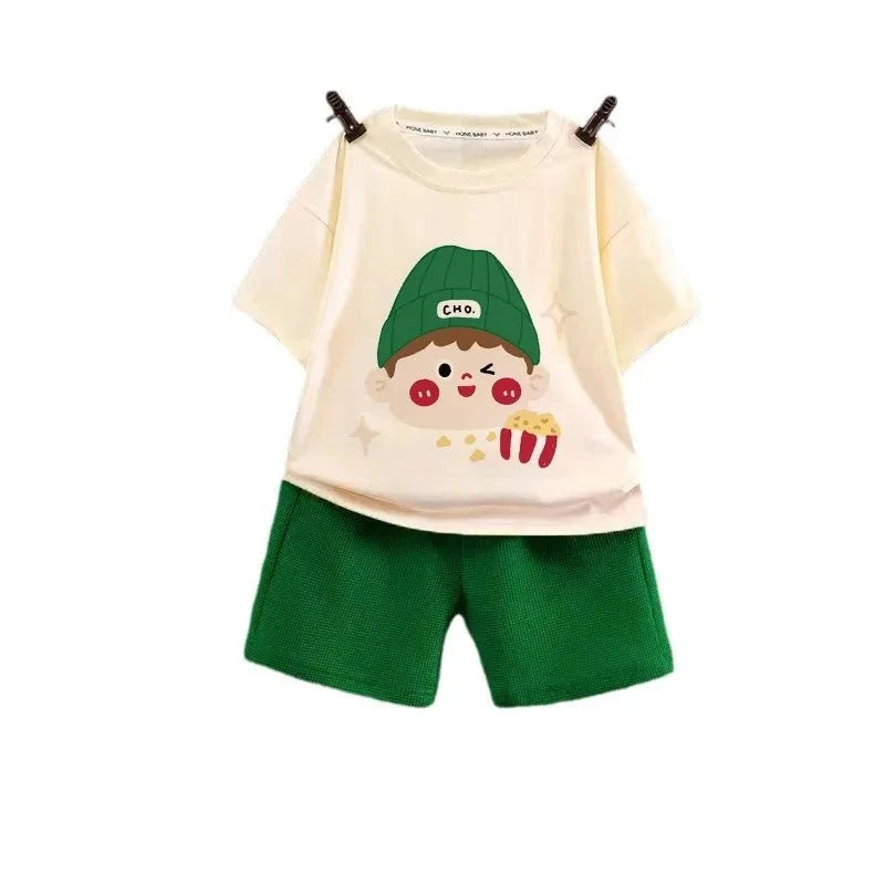Fashion Spotrs Clothing Sets For Children Tracksuit Short Sleeve T-shirts + Shorts 2pcs Suit Kids Baby Clothes Toddler