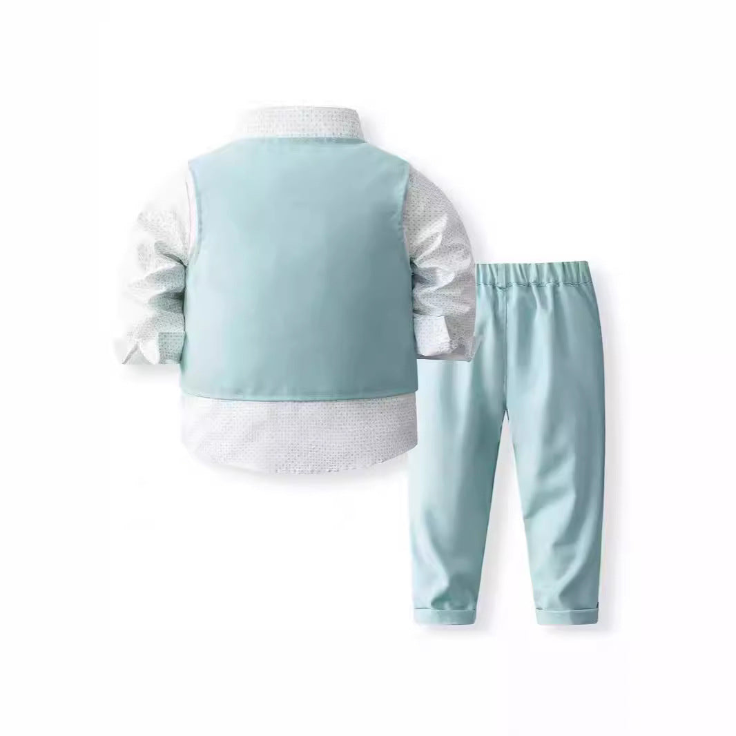 Boy Waistcoat Suit - Boy's Waistcoat Suit Spring And Autumn Flower Girl Wedding Clothes Suit - Boys Summer & Party Dresses