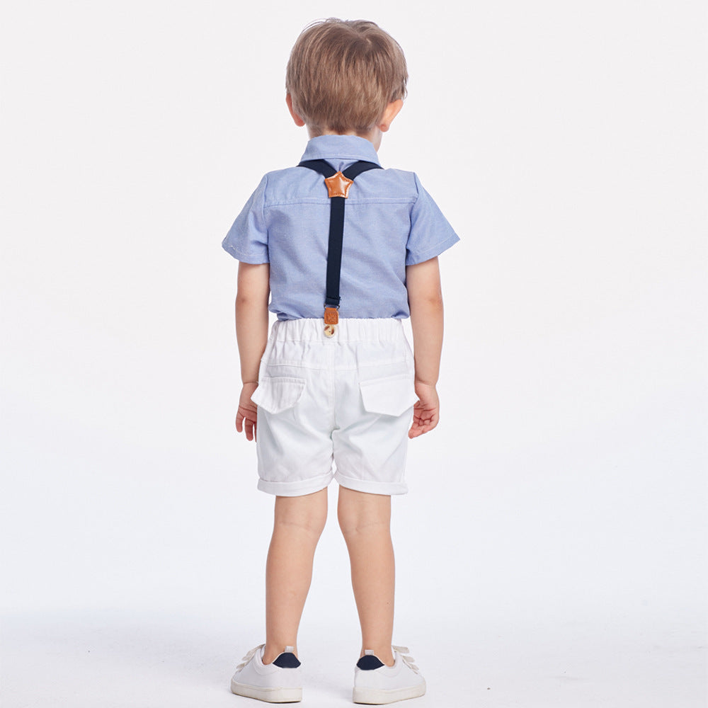 Summer Korean Style Boy's Short-sleeved Shirt Suspender Pants Suit - Boys & Kids dresses - Baby's World (view 5)